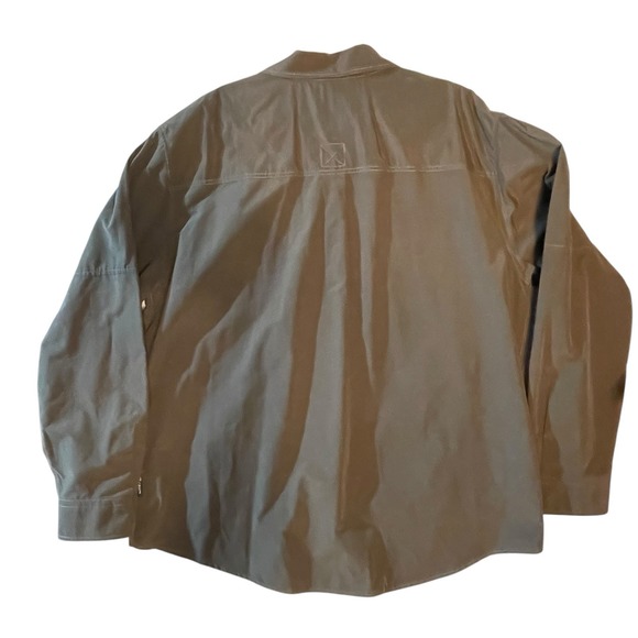 Chaps Long Sleeve Button Up Shirt Men's XXL Gray Utility Pockets - Picture 2 of 9